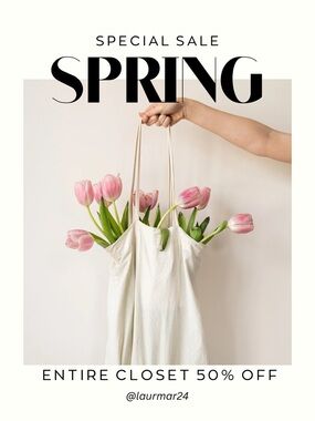 50% Off Spring Sale!! 🌺🌼🌹🌷
